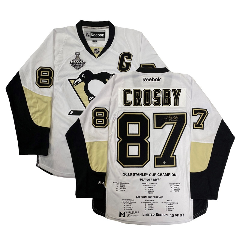 Sidney Crosby Pittsburgh Penguins Milestone 2016 Stanley Cup Reebok LE87
