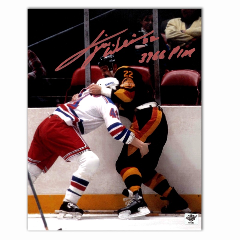 Tiger Williams Autographed Vancouver Canucks Fighting 8×10 Photo