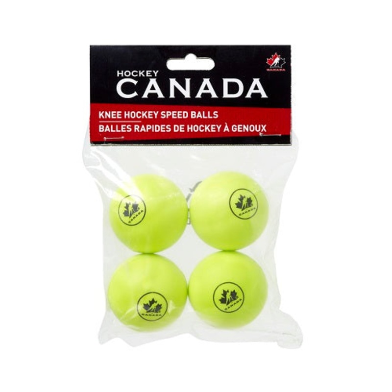 Hockey Canada Knee hockey Balls  Yellow 4 Pack
