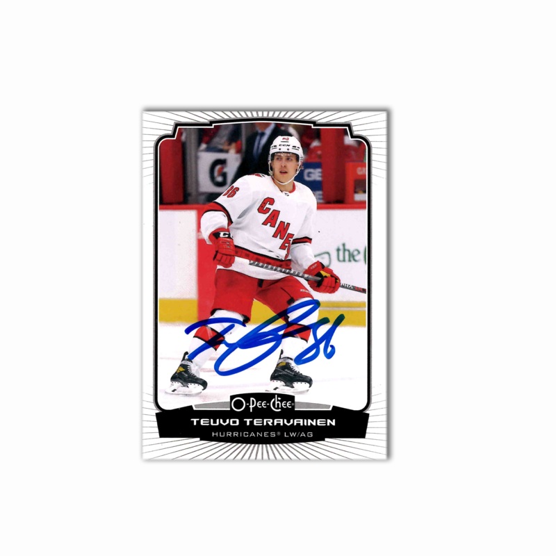 Teuvo Teravainen Autographed Carolina Hurricanes 2022-23 O-Pee-Chee #185 Hockey Card