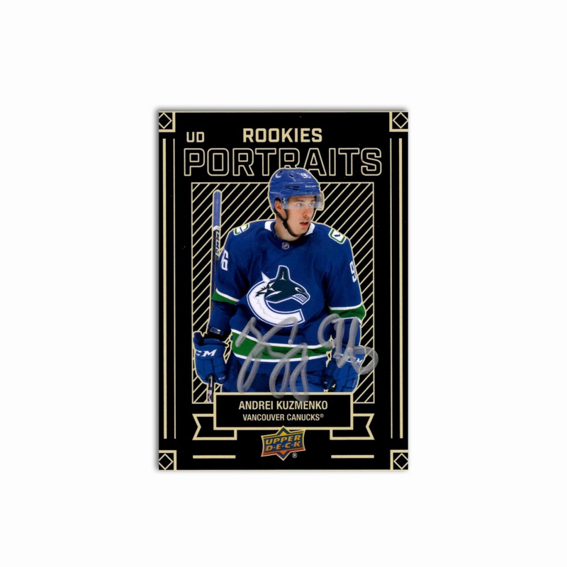 Andrei Kuzmenko Autographed Vancouver Canucks Rookies Portraits Hockey Card
