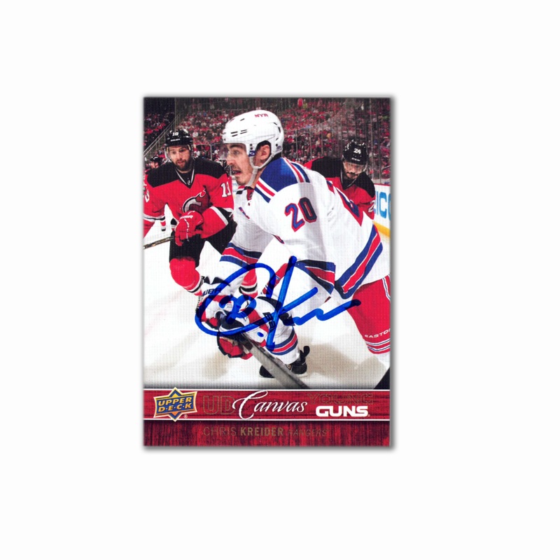 2012-13 UD Young Guns Canvas #C110 CHRIS KREIDER Autographed Rookie Card