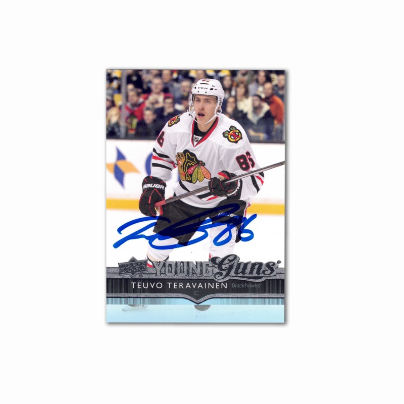 2014-15 UD Young Guns #214 TEUVO TERAVAINEN Autographed Rookie Card