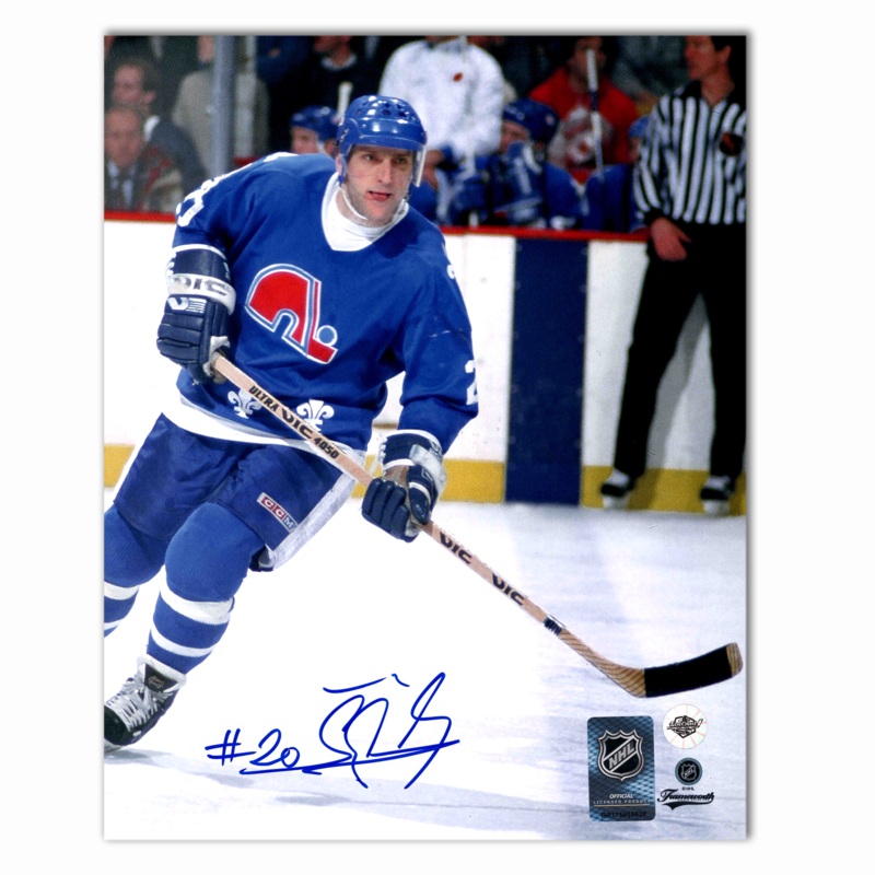 Anton Stastny Autographed Quebec Nordiques Home 8×10 Photo (Close Up)