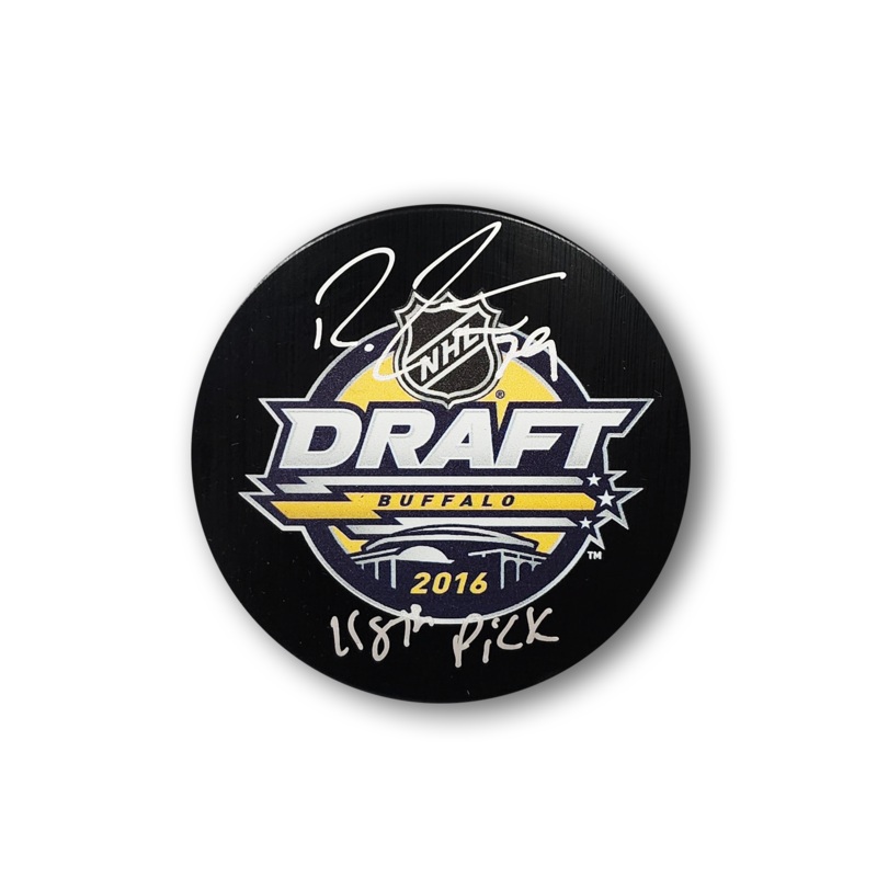 Ross Colton Autographed 2016 NHL Draft Hockey Puck Inscribed 118th Pick