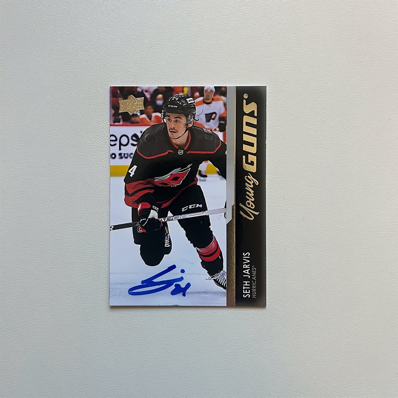 2021-22 UD Young Guns #745 SETH JARVIS Autographed Rookie Card