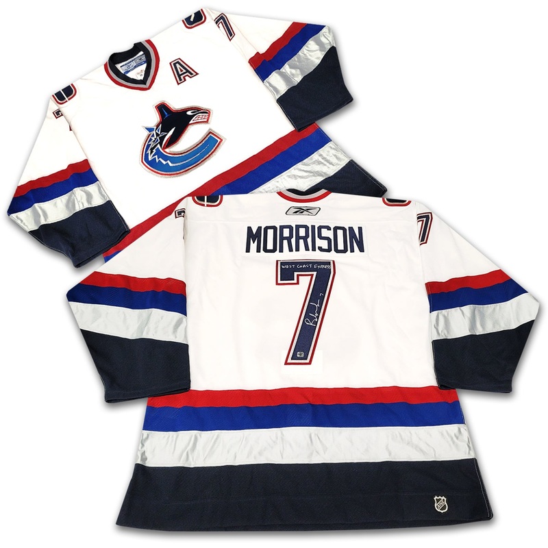 Brendan Morrison Vancouver Canucks White Reebok Authentic Jersey Inscribed West Coast Express