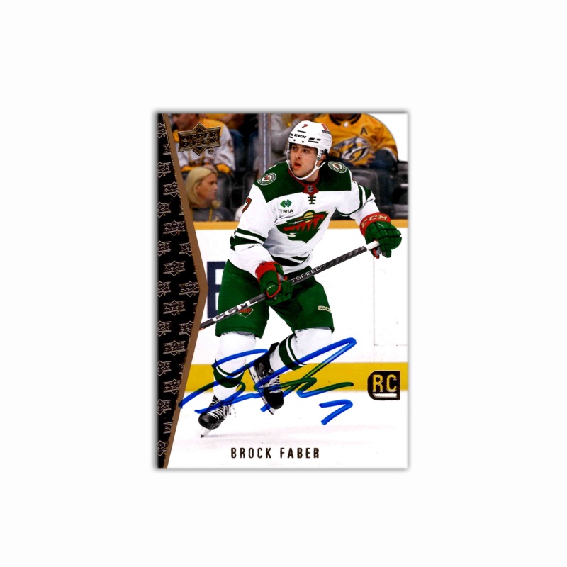 Brock Faber Autographed Minnesota Wild Rookie Card 2023-24 Series 2 Hockey Card
