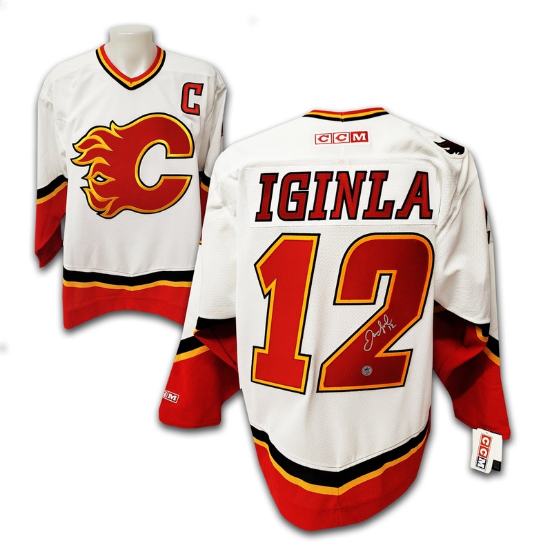 Jarome Iginla Calgary Flames White CCM Jersey