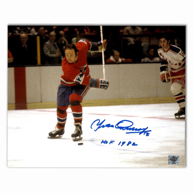 Yvan Cournoyer Autographed Montreal Canadiens Slapshot 8×10 Photo