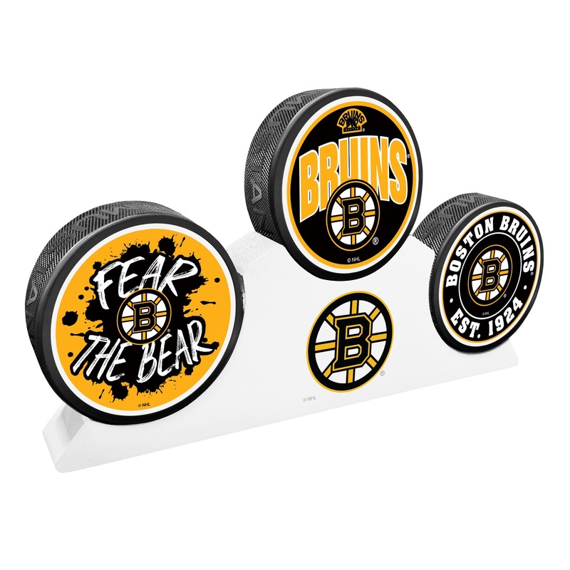 Boston Bruins – 3 Puck Podium Set