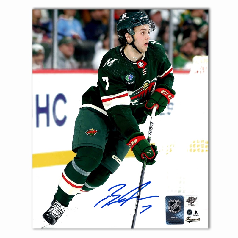 Brock Faber Autographed Minnesota Wild Home 8×10 Photo