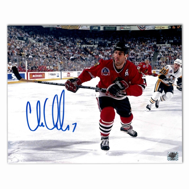 Chris Chelios Autographed Chicago Black Hawks 8×10 Horizontal Photo