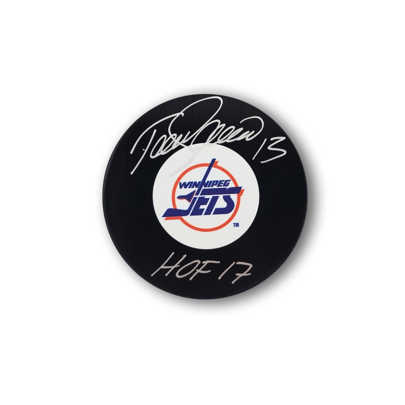 Teemu Selanne Autographed Winnipeg Jets Hockey Puck Inscribed HOF 17
