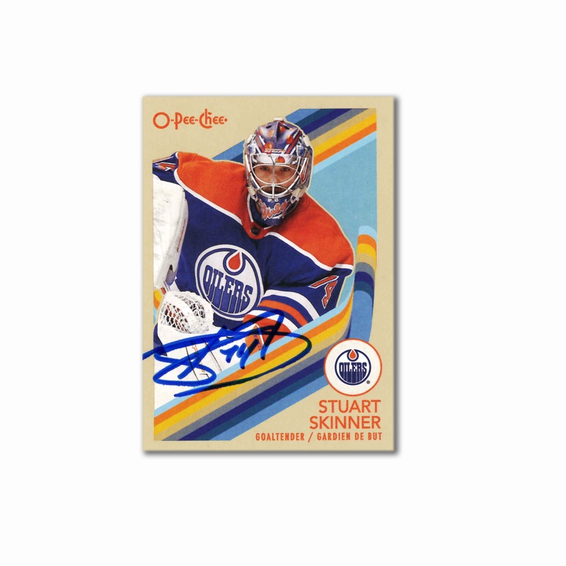 Stuart Skinner Autographed Edmonton Oilers 2023-24 O-Pee-Chee Retro Hockey Card