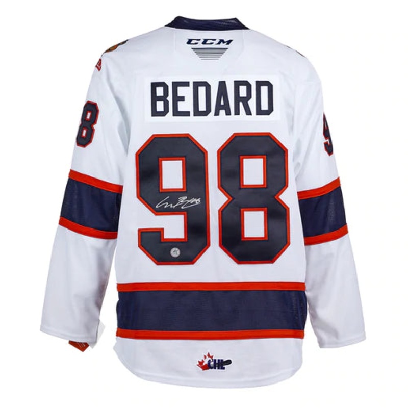 Connor Bedard Regina Pats Signed White CCM Jersey