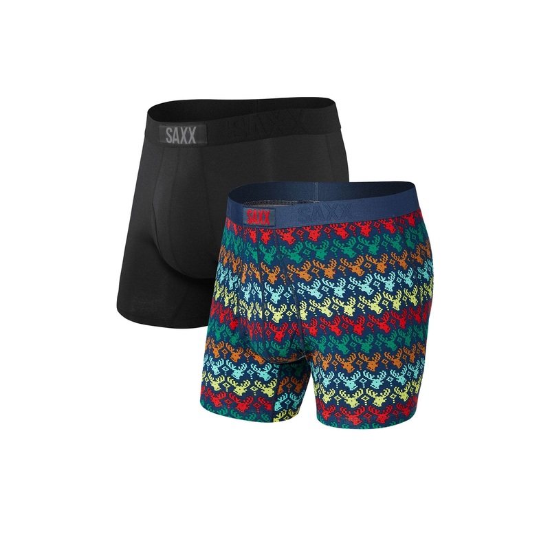 Saxx Ultra Boxers – Rudolph / Black (2 Pack)