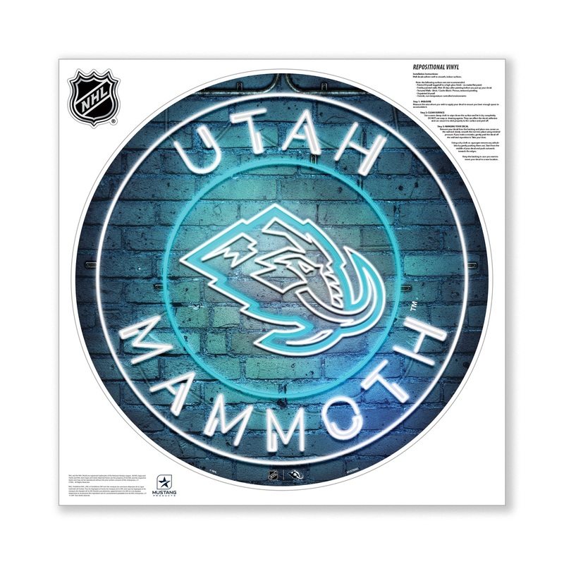 Utah Mammoth | 28 Round Repo Wall Decal | Neon Primary