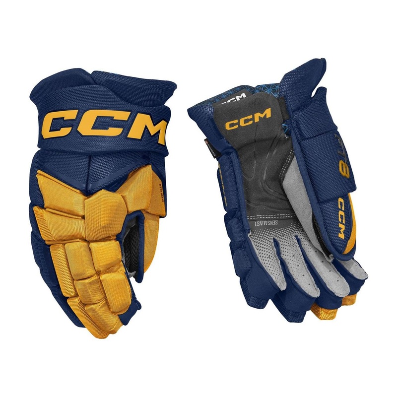 CCM Glove Jetspeed FT8 Jr Navy/Sunflower
