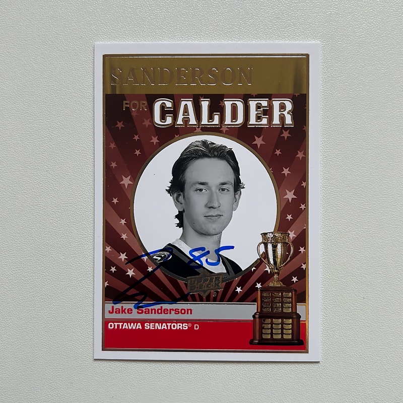 2022-23 UD Calder CC-12 JAKE SANDERSON Autographed Rookie Card