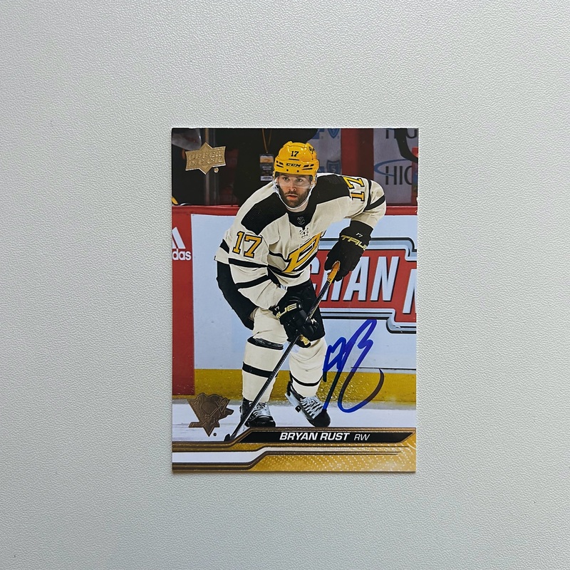 2023-24 UD Upper Deck #139 BRYAN RUST Autographed Card – Pittsburgh Penguins