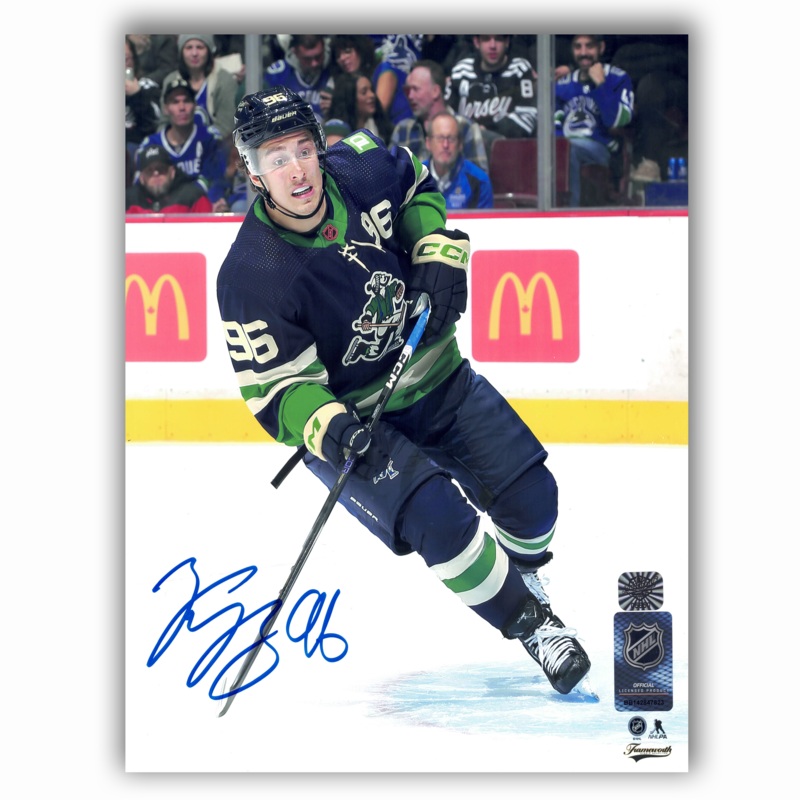 Andrei Kuzmenko Vancouver Canucks Autographed Reverse Retro 8×10 Photo