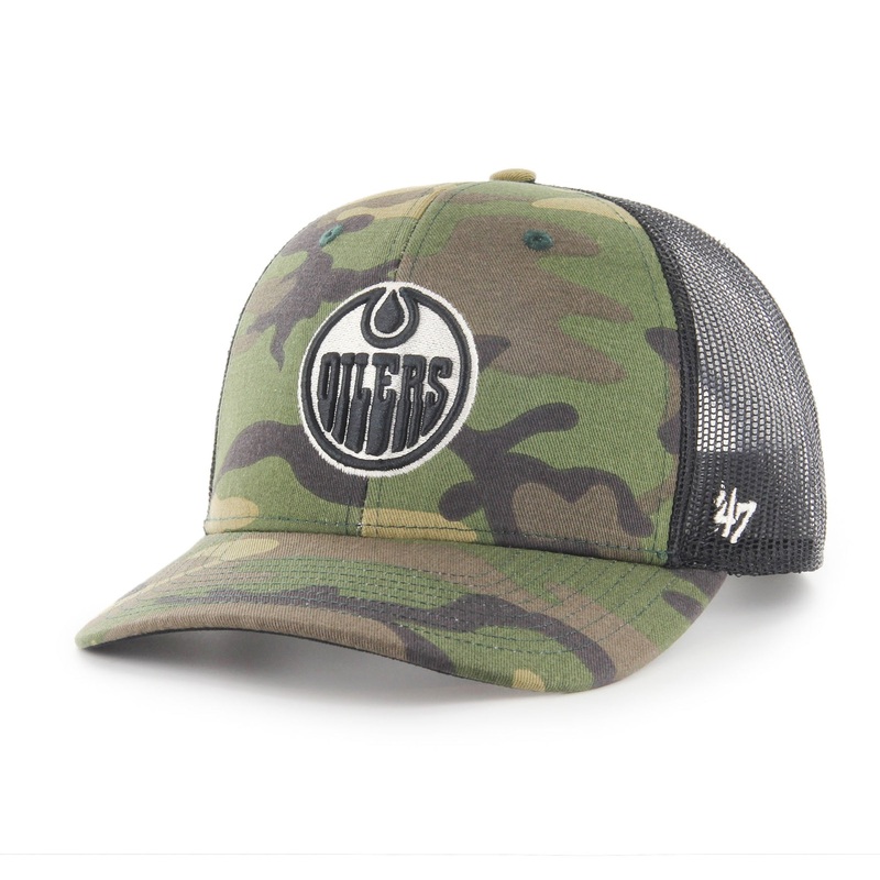 Camo Mesh Trucker Snapback Hat- Edmonton Oilers