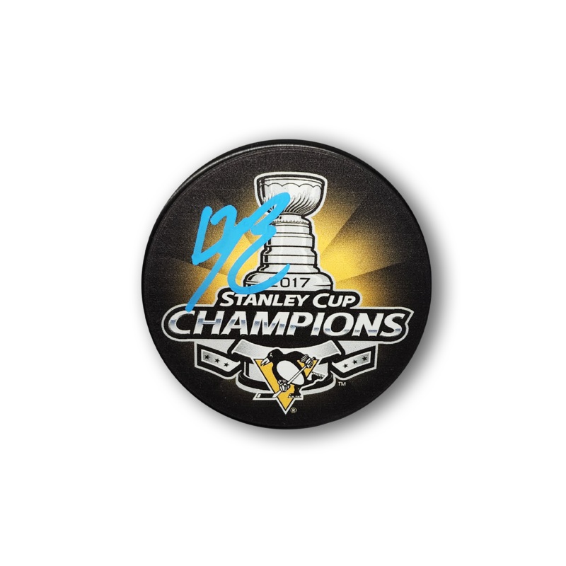 Bryan Rust Autographed Pittsburgh Penguins 2017 Stanley Cup Hockey Puck