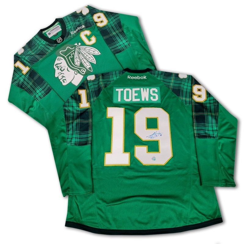 Jonathan Toews Chicago Black Hawks 2016 St Patrick’s Autographed Reebok Jersey