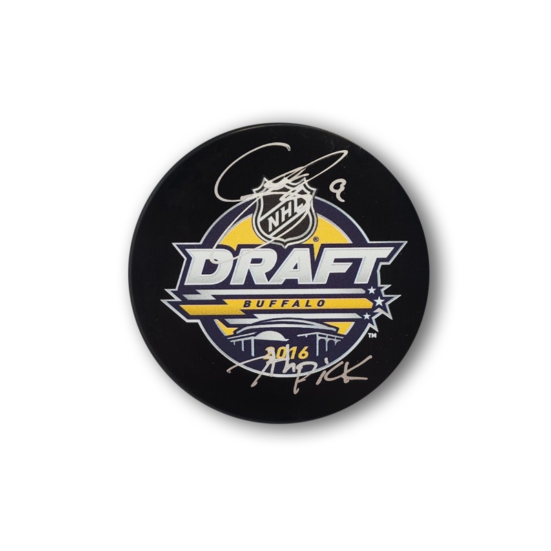 Clayton Keller Autographed 2016 NHL Draft Hockey Puck Inscribed 7th Pick