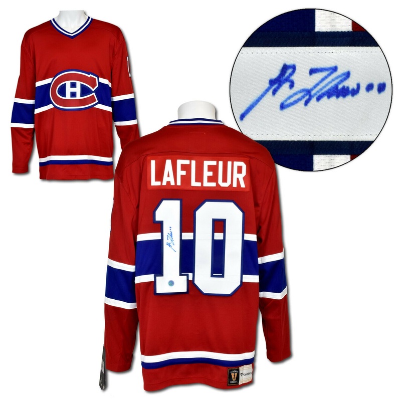 Guy Lafleur Montreal Canadiens Autographed Red Fanatics Jersey