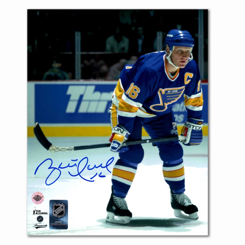 Brett Hull Autographed St. Louis Blues Home 8×10 Photo
