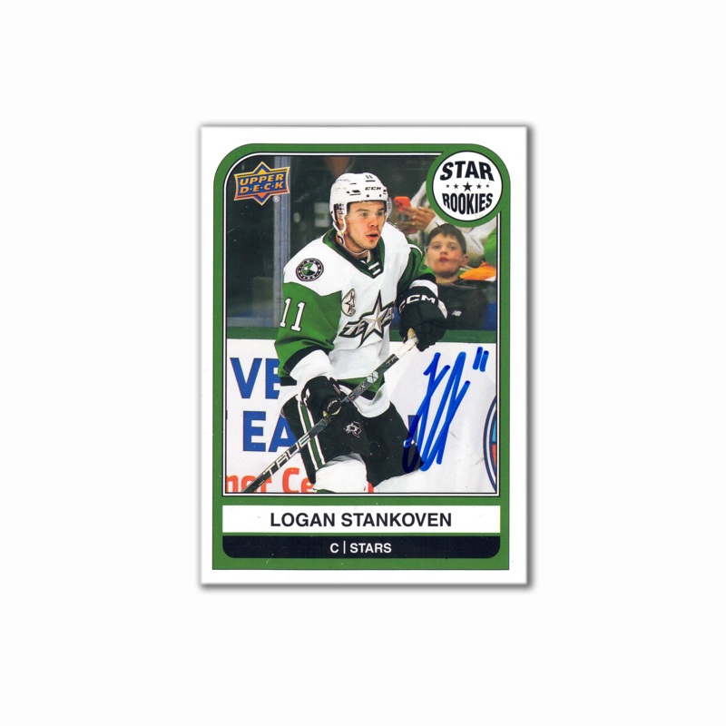 2023-24 UD Star Rookies #123 LOGAN STANKOVEN Autographed Rookie Card