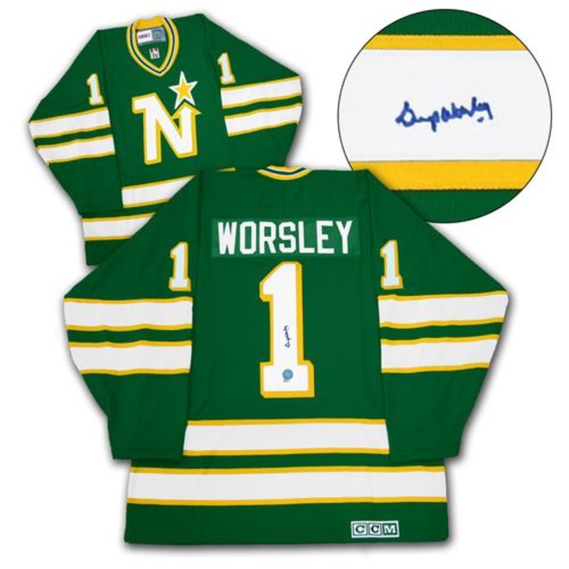 Gump Worsley Minnesota North Stars Autographed Vintage CCM Jersey