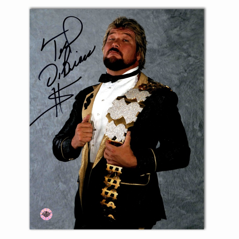 Ted Dibiase Million Dollar Man Autographed WWE Belt Pose 8×10 Photo