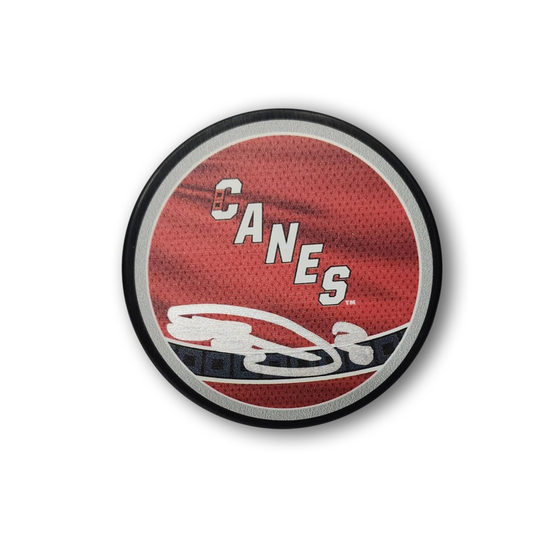 Sebastian Aho Autographed Carolina Hurricanes Reverse Retro Hockey Puck
