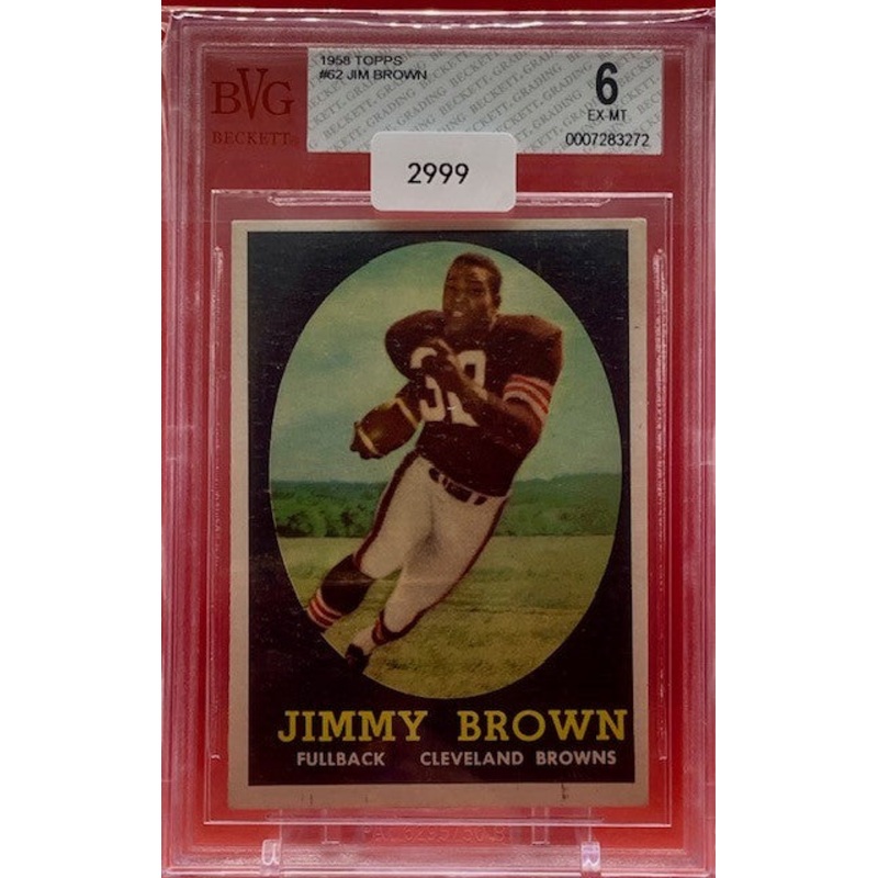 1958 TOPPS JIM BROWN ROOKIE  #62 BECKETT 6 EX-MT