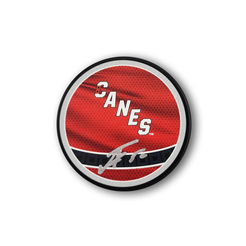 Pyotr Kochetkov Autographed Carolina Hurricanes Reverse Retro Hockey Puck