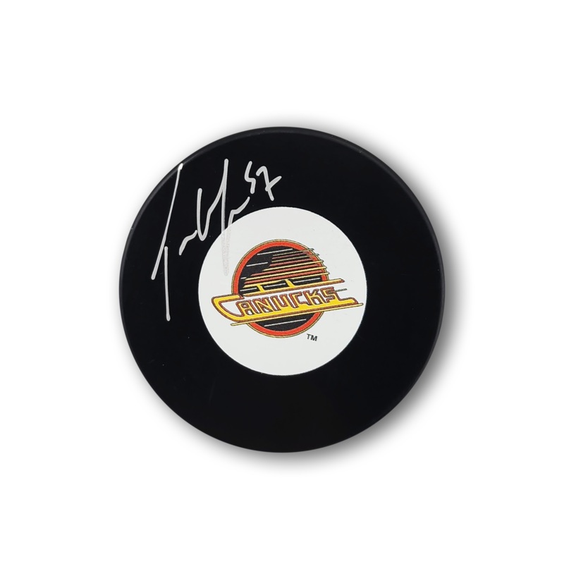 Tyler Myers Autographed Vancouver Canucks Flying Skate Hockey Puck
