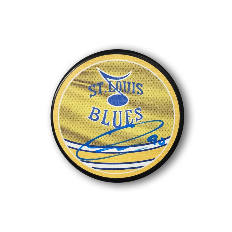 Ryan O’Reilly Autographed St. Louis Blues Reverse Retro Hockey Puck