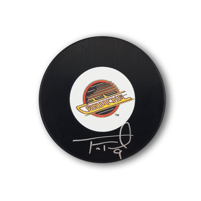 Tony Tanti Autographed Vancouver Canucks Hockey Puck