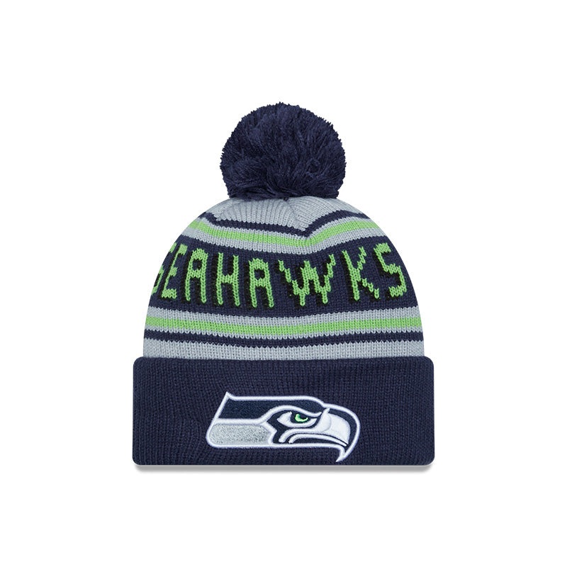 New Era Seattle Seahawks Cuffed Knit Hat with Pom
