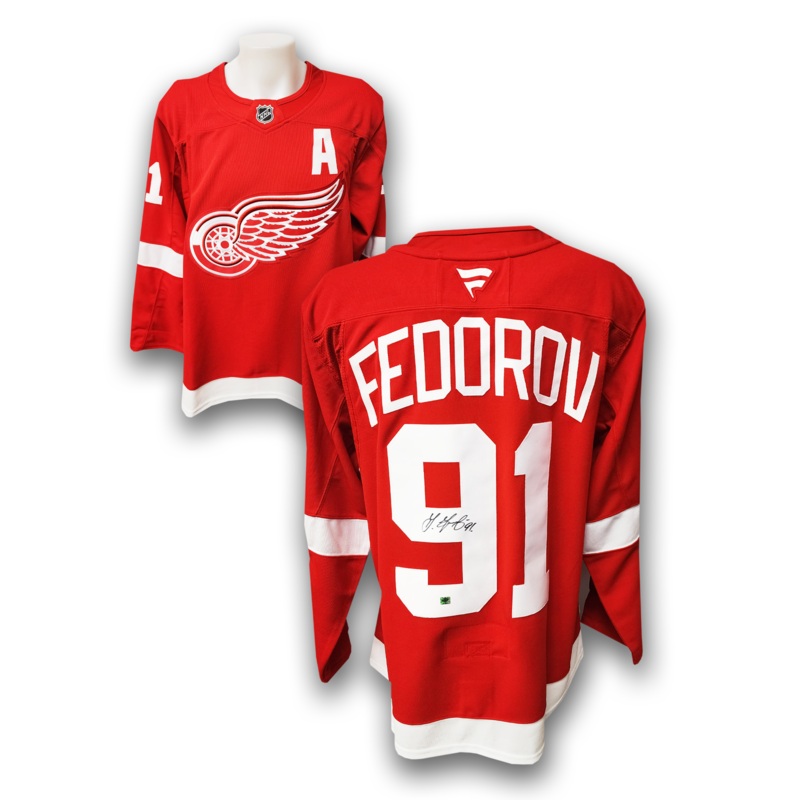 Sergei Fedorov Autographed Detroit Red Wings Fanatics Premium Jersey