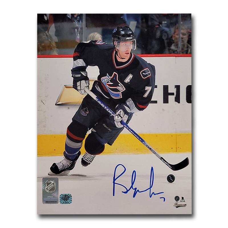 Brendan Morrison Vancouver Canucks Autographed 8×10 Photo (Navy Orca)