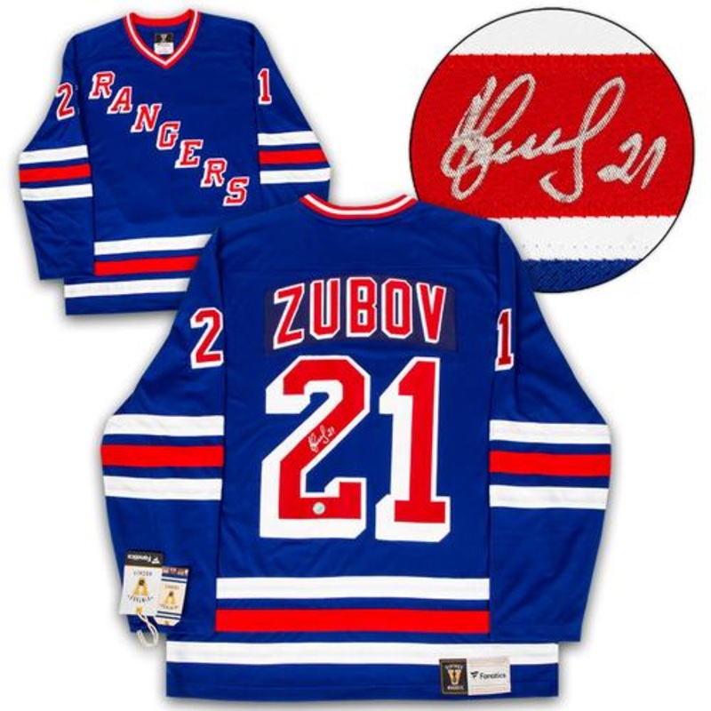 Sergei Zubov New York Rangers Autographed Vintage Fanatics Jersey