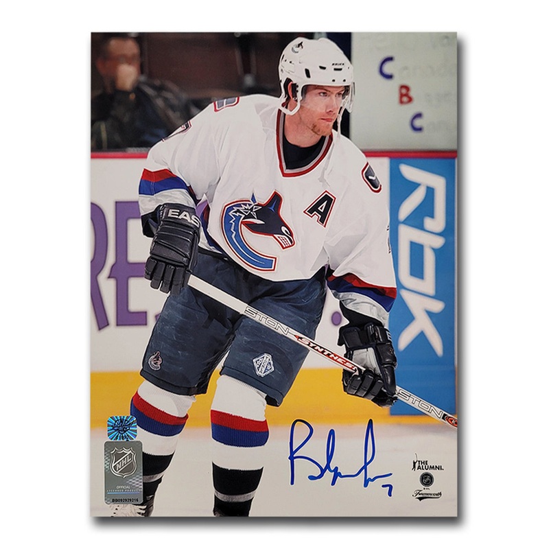 Brendan Morrison Vancouver Canucks Autographed 8×10 Photo (White Orca)