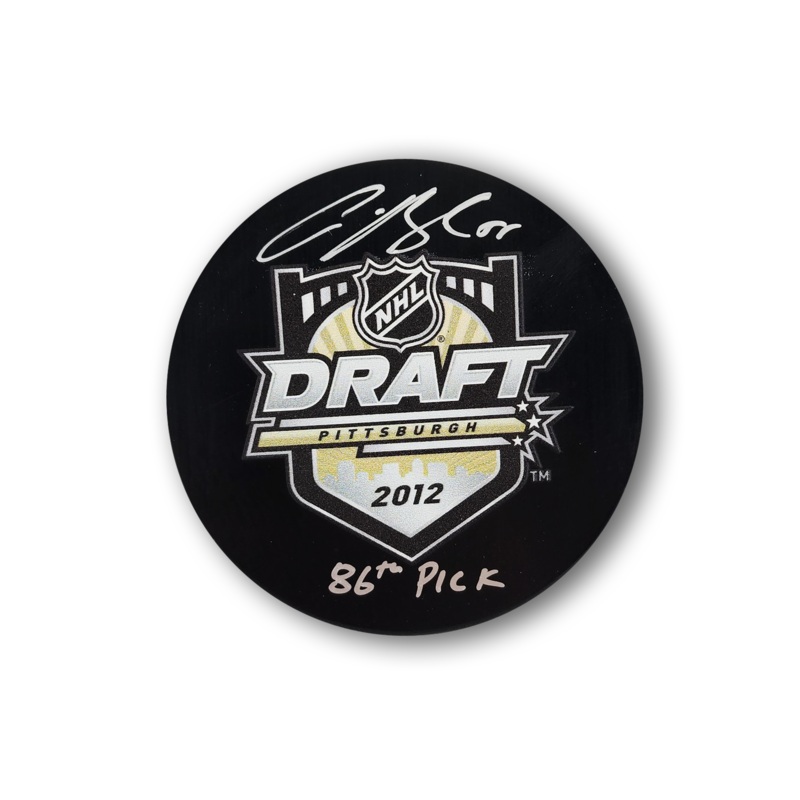 Colton Parayko Autographed 2012 NHL Draft Hockey Puck Inscribed 86th Pick