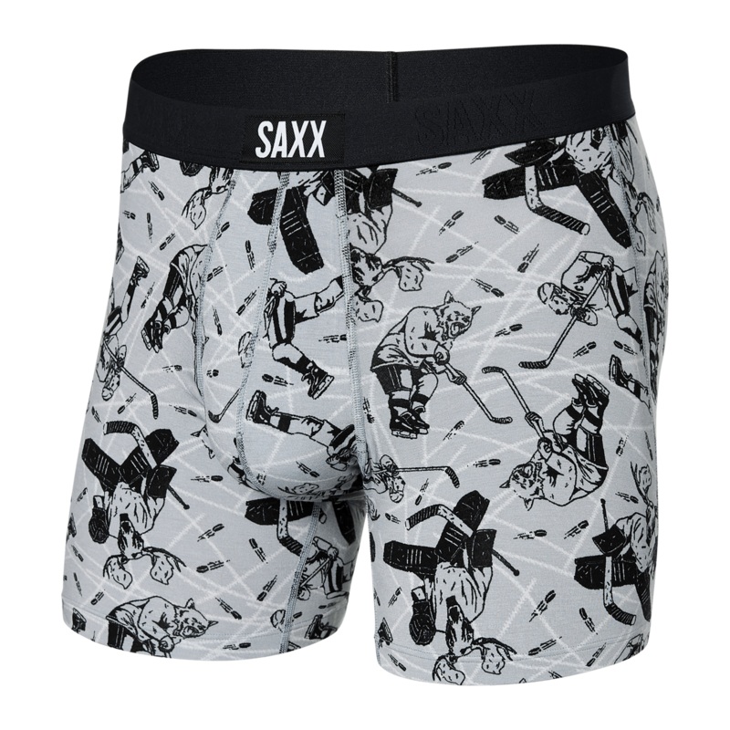 Saxx Vibe Boxers – Wild Slapshot – Liner Grey