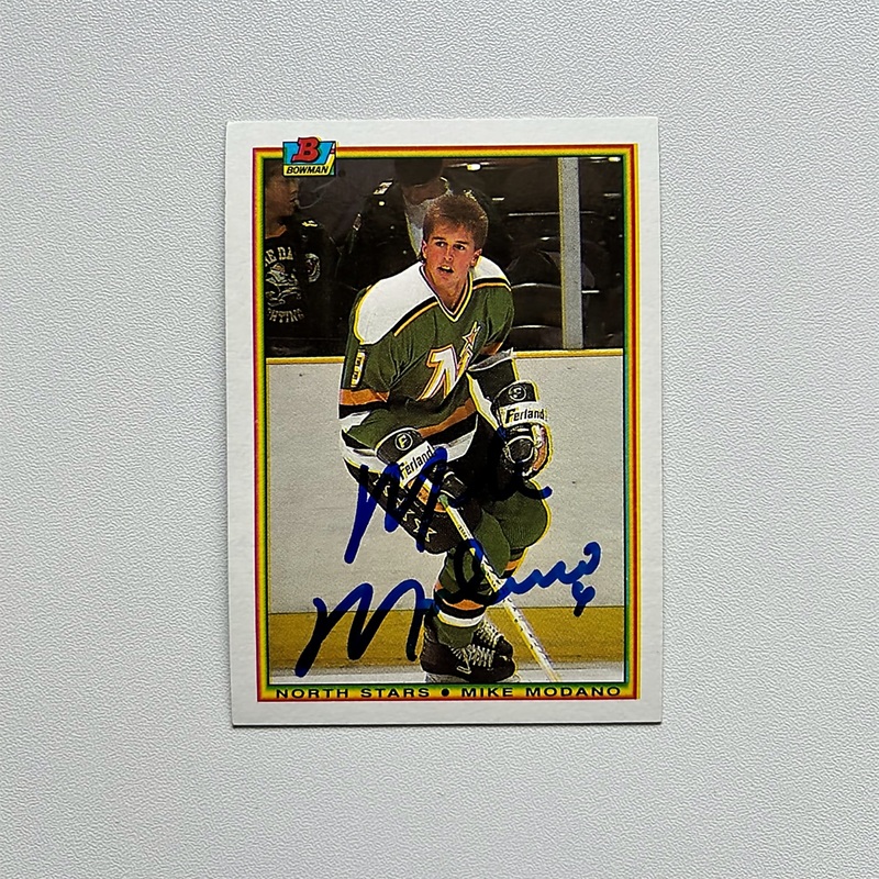 1990-91 Bowman #188 MIKE MODANO Autographed Rookie Card