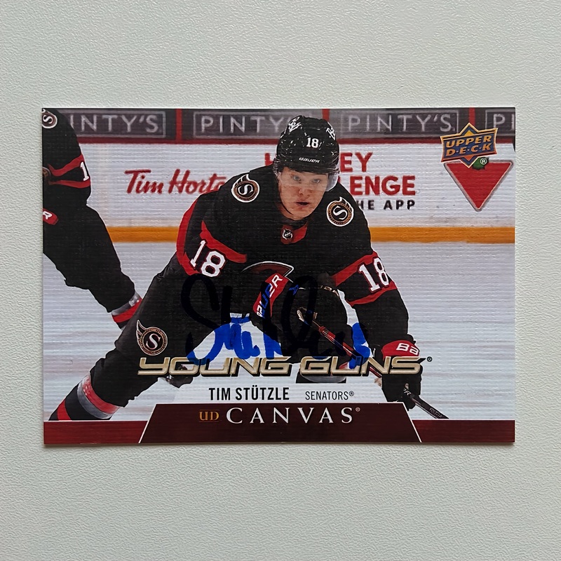 2020-21 UD Young Guns Canvas C211 TIM STUTZLE Autographed Rookie Card